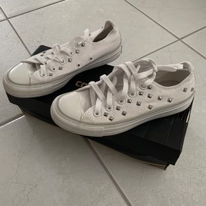 White studded converse